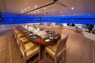 Superyacht TITANIA -  Aft Deck al fresco dining